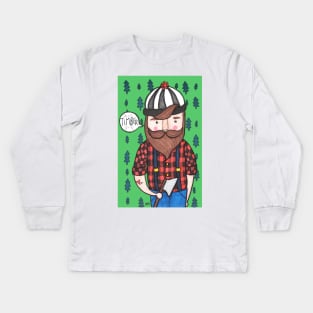 Timber Lumberjack Kids Long Sleeve T-Shirt